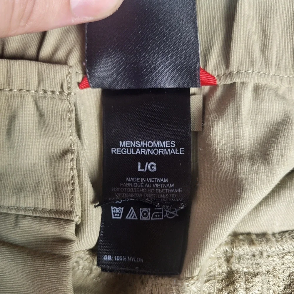 The North Face Mens Convertible Cargo Hiking Pants Khaki Beige Large L Regular